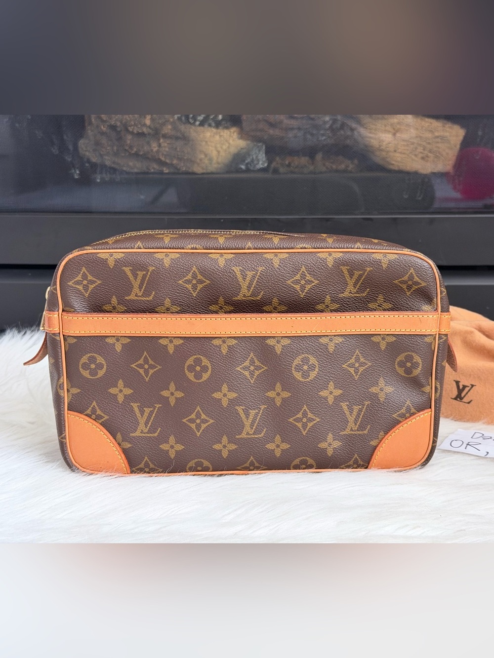 Louis Vuitton Monogram Canvas Compiegne 28 Pouch in Brown and Tan